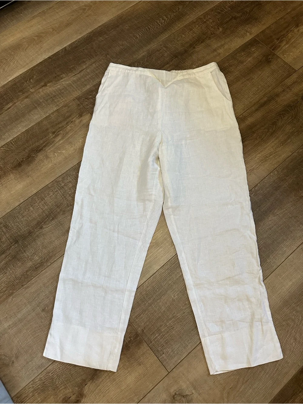 Womens White Linen Pants - Classic Relaxed Fit